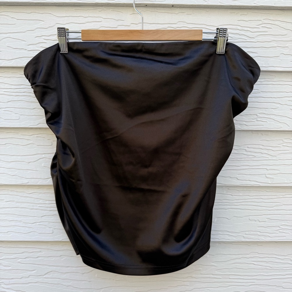 MARY WYATT Aerin Ruched strapless top black size UK 20 US 16 NWT